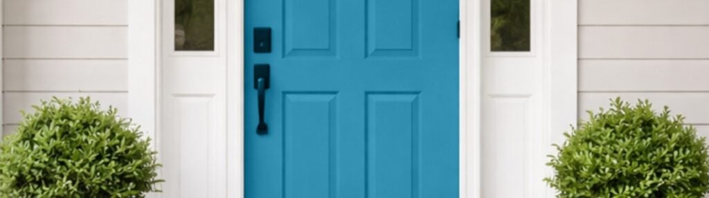 blue-door-against-white-siding