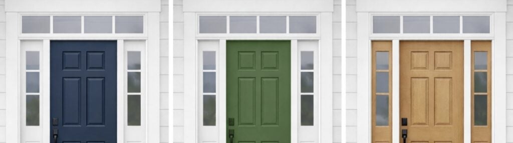 blue-green-yellow-doors-on-white-frame